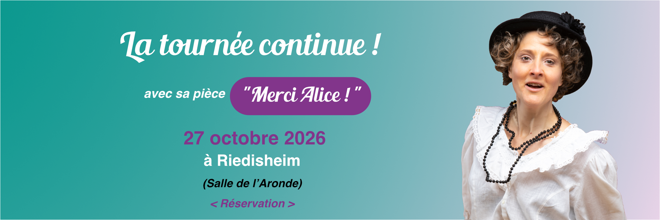 Découvrir les dates de la tournée de la pièce "Merci Alice !"